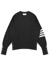 Diagonal Classic Cashmere Knit Top Dark Grey - THOM BROWNE - BALAAN 2