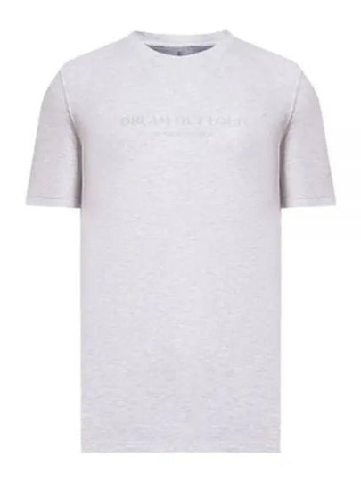 Print Crew Neck Cotton Jersey Short Sleeve T-Shirt Grey - BRUNELLO CUCINELLI - BALAAN 2