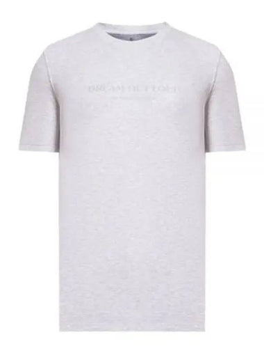 Print Crew Neck Cotton Jersey Short Sleeve T-Shirt Grey - BRUNELLO CUCINELLI - BALAAN 1