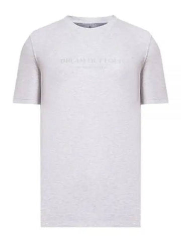 Print Crew Neck Cotton Jersey Short Sleeve T-Shirt Grey - BRUNELLO CUCINELLI - BALAAN 1