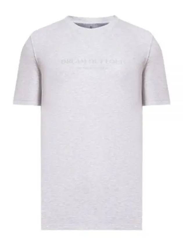 Print Crew Neck Cotton Jersey Short Sleeve T-Shirt Grey - BRUNELLO CUCINELLI - BALAAN 1