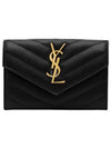 Monogram Envelope Small Half Wallet Black Gold - SAINT LAURENT - BALAAN 2