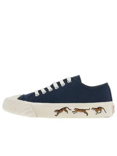 Tiger Logo Sole Cotton Low-Top Sneakers Midnight Blue - KENZO - BALAAN 2