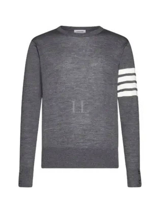 4 Bar Stripe Classic Wool Knit Top Grey - THOM BROWNE - BALAAN 2