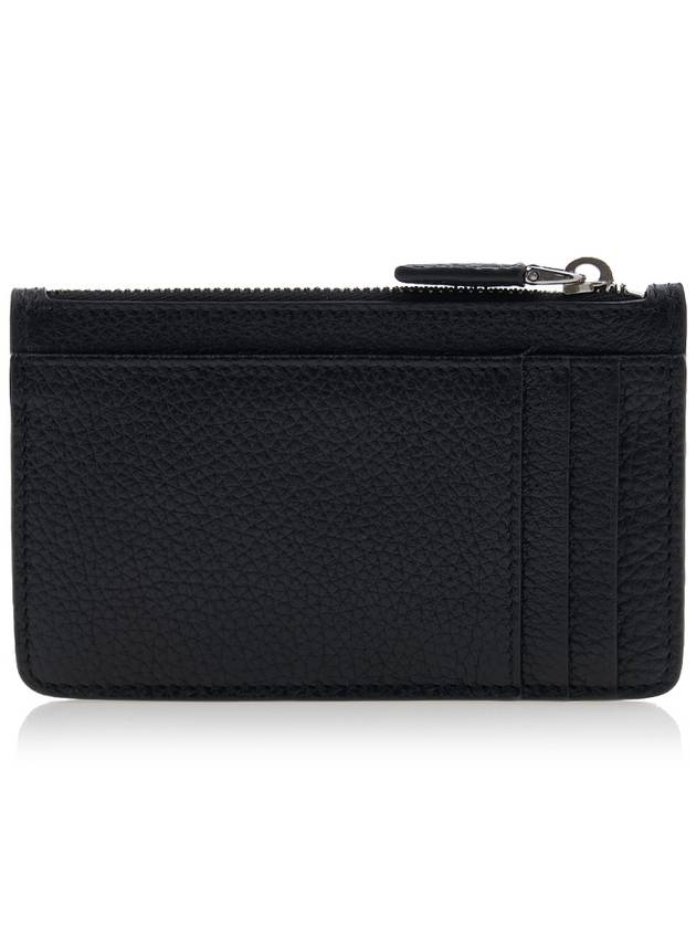 Triangle Stitch Logo Card Wallet Black - PRADA - BALAAN 4