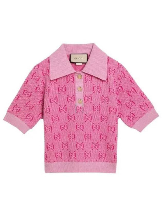 Wool Jacquard Knit Top Pink - GUCCI - BALAAN 2