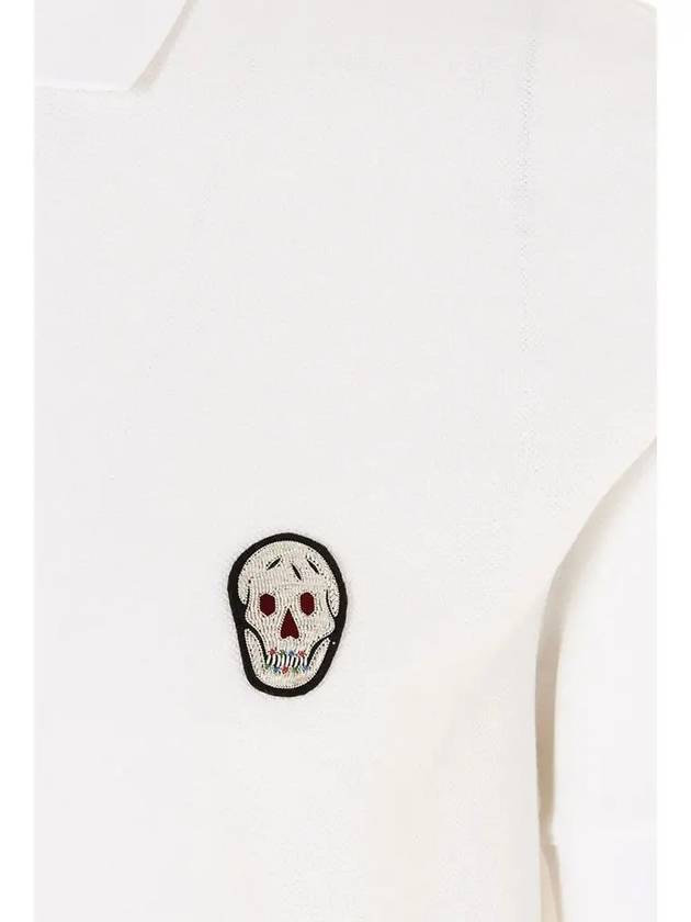 Skull Patch Polo Shirt White - ALEXANDER MCQUEEN - BALAAN 5