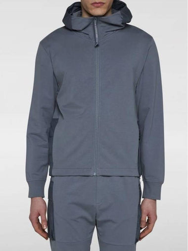 Metropolis Series Stretch Fleece Mixed Hooded Jacket Turbulence - CP COMPANY - BALAAN 1