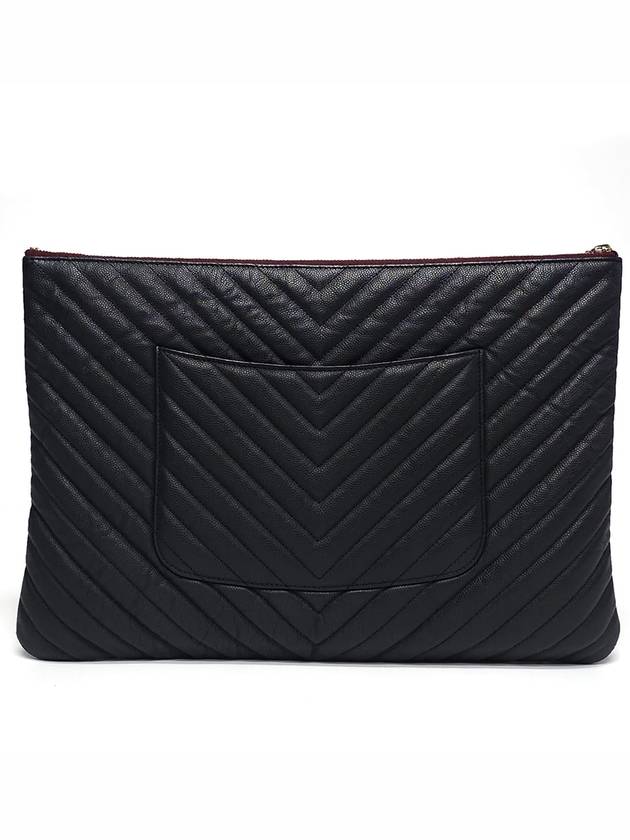 Chanel Chevron Caviar Large Clutch Bag No 27 - CHANEL - BALAAN 4