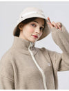 Wool Angora Ribbon Decorated Corduroy Beige Bucket Hat DO6232AH92 1 - DOYOUKNOWMC GOLF WEAR - BALAAN 1