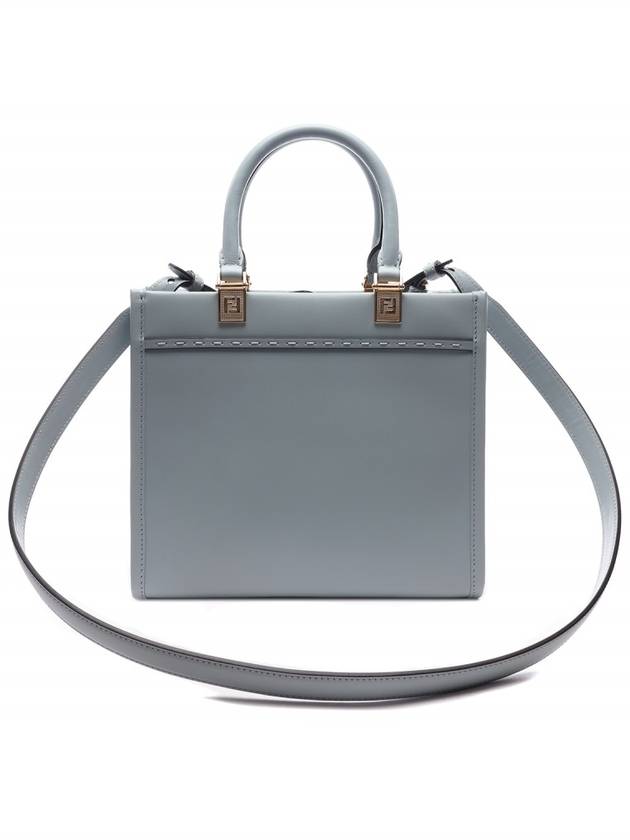 Sunshine Embossed Logo Small Tote Bag Light Blue - FENDI - BALAAN 5