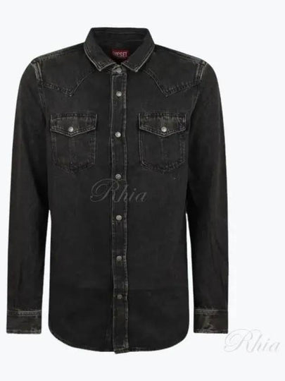 D-Vega Long Sleeve Shirt Black - DIESEL - BALAAN 2