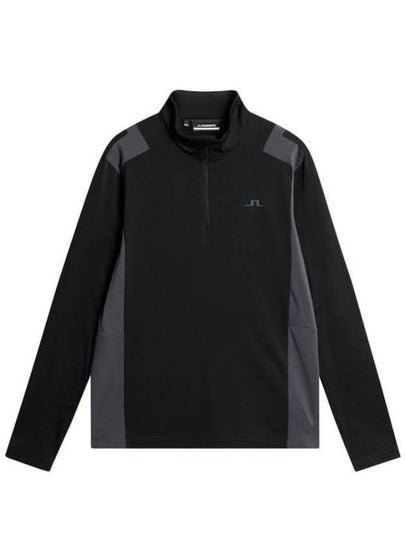 Lucas Quarter Zipper Long Sleeve T-Shirt Black Black - J.LINDEBERG - BALAAN 2