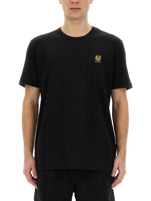 Logo Patch Cotton Jersey Short Sleeve T-Shirt Black - BELSTAFF - BALAAN 1