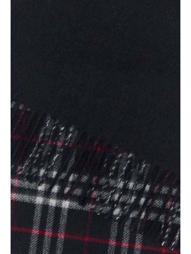 Reversible Check Print Cashmere Scarf Navy - BURBERRY - BALAAN 5