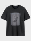 Layer Flower Print Short Sleeve T-Shirt Grey - NOIRER - BALAAN 3