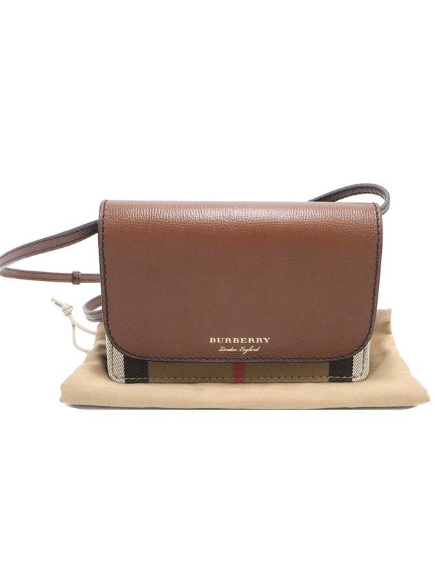 Women s Burberry 80463211 Tan Leather House Check New Hampshire Cross Bag gt Gangbuk used luxury goods - BURBERRY - BALAAN 3