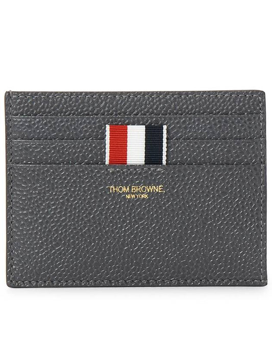 Leather Card Wallet Dark Grey - THOM BROWNE - BALAAN 2