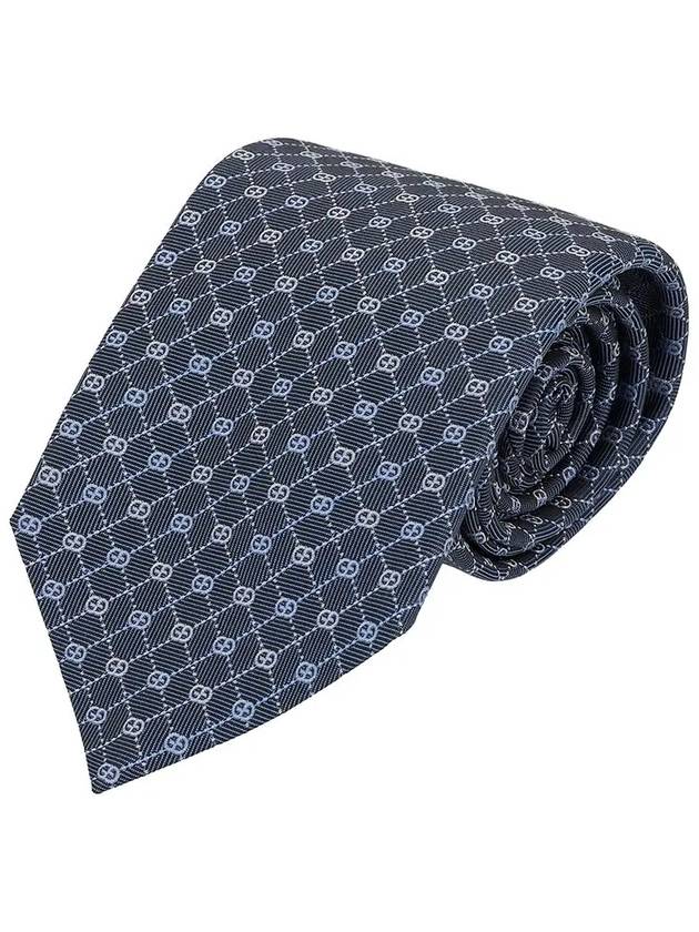 GG Dot Pattern Silk Tie Blue Silver - GUCCI - BALAAN 3