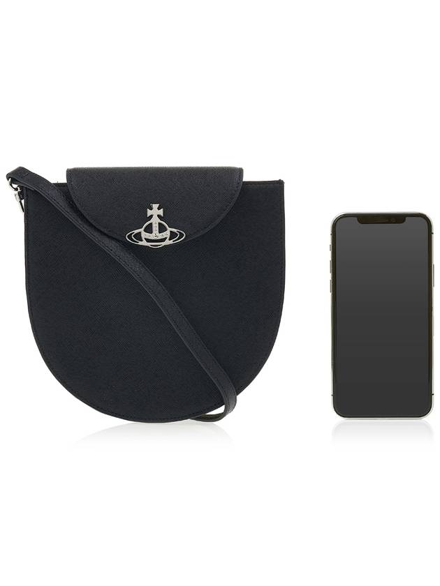 Linda Heartmoon Saddle Cross Bag Black - VIVIENNE WESTWOOD - BALAAN.