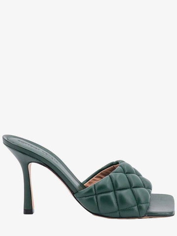 Quilted Nappa Sandal Heels Green - BOTTEGA VENETA - BALAAN 1