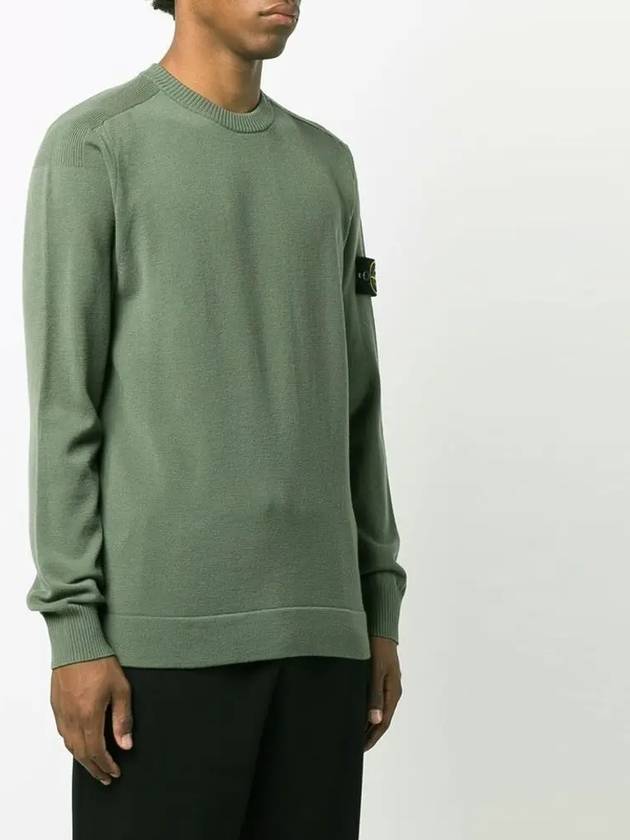 Wappen Patch Wool Knit Top Khaki - STONE ISLAND - BALAAN 3