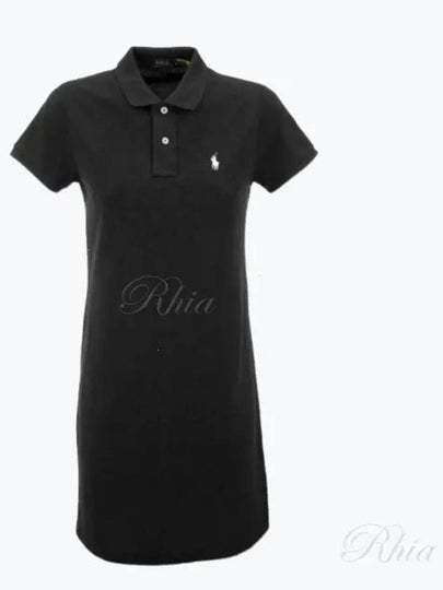 Women's Pony Logo Midi Dress Black - POLO RALPH LAUREN - BALAAN 2