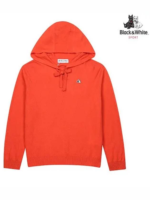 Women s metal color combination hooded t shirt 2612LXKC ORANGE - BLACK&WHITE - BALAAN 1