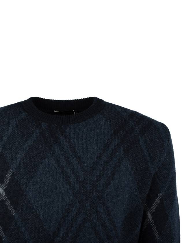 Roberto Collina Blue Jacquard Argyle Sweater - ROBERTO COLLINA - BALAAN 3