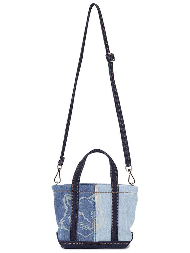 Fox Head Denim Tote Bag Blue - MAISON KITSUNE - BALAAN 7