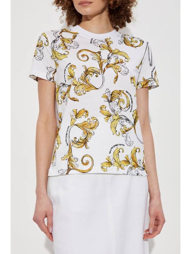 Versace Jeans Couture T-shirt With Print Outline Barocco, Women's, White - VERSACE - BALAAN 3