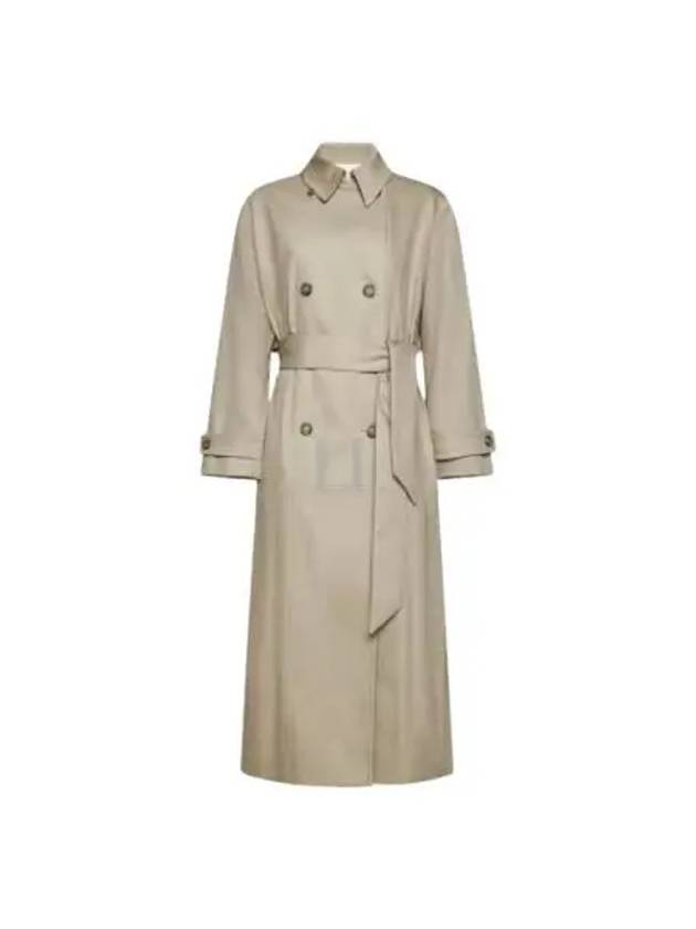 Double Brested Twill Cotton Trench Coat Beige - A.P.C. - BALAAN 2