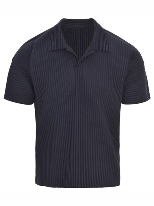 Homme Pliss? Polo T-Shirt HP38JM43075 Blue - ISSEY MIYAKE - BALAAN 2