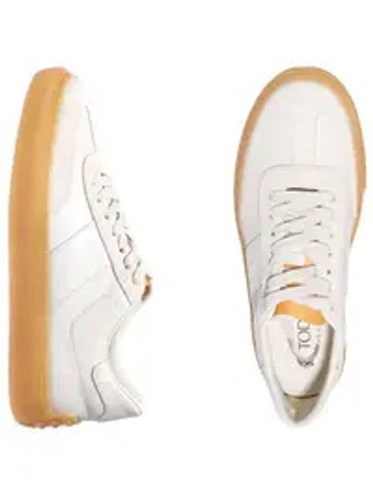 Round Toe Leather Low Top Sneakers White - TOD'S - BALAAN 2