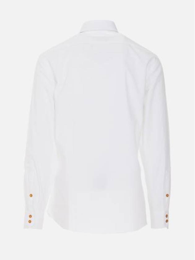 Men's Embroidered ORB Long Sleeve Shirt White - VIVIENNE WESTWOOD - BALAAN 7