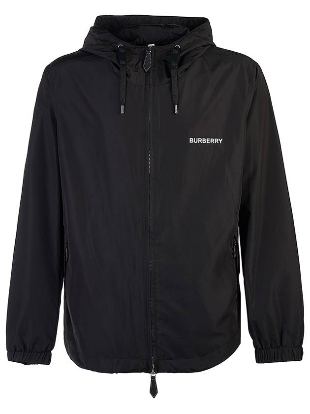 Men's Horseferry Logo Hooded Jacket Black - BURBERRY - BALAAN 3