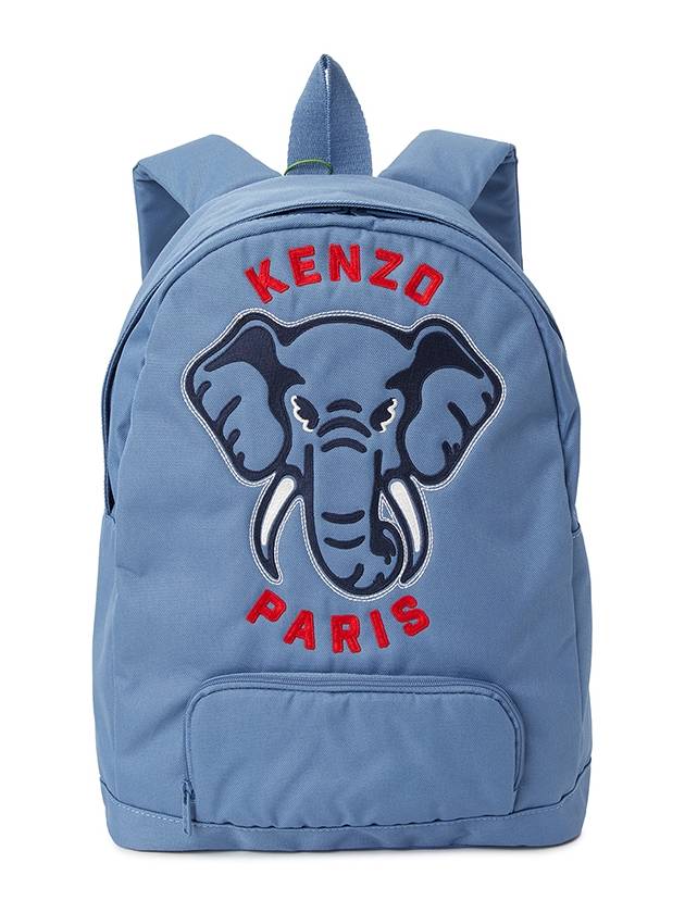 Kids Rucksack Embroidery Logo Backpack Blue - KENZO - BALAAN 2