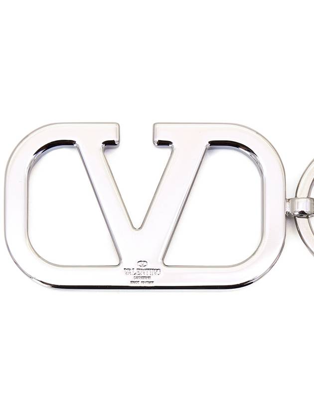 V Logo Signature Key Holder Black - VALENTINO - BALAAN 7