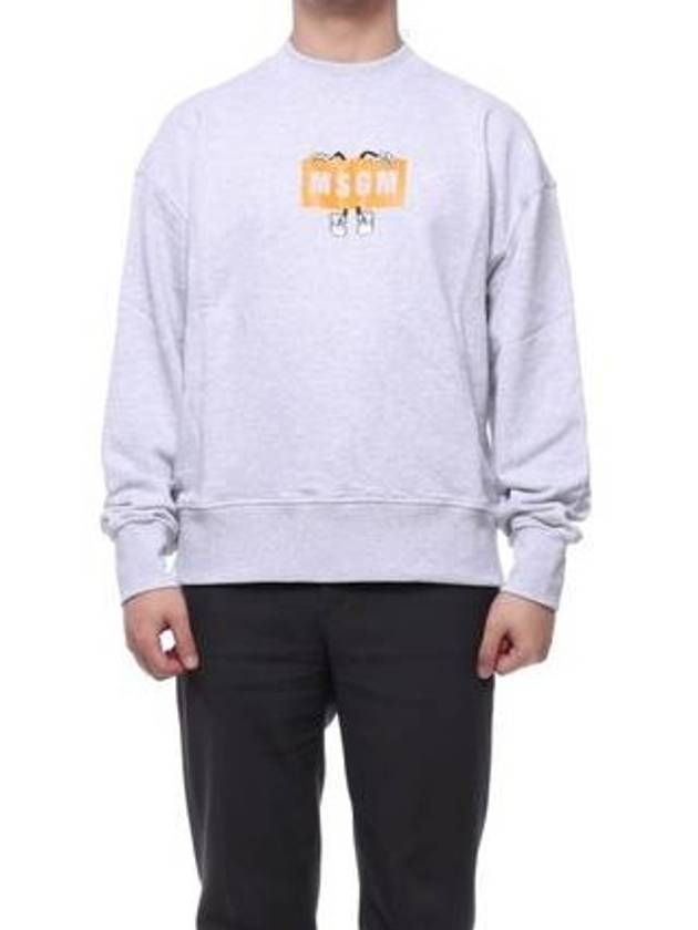 Cartoon Box Logo Sweatshirt Grey - MSGM - BALAAN 1