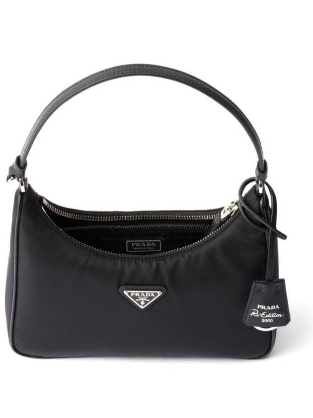 Re-Edition 2005 Silver Logo Re-Nylon Saffiano Mini Shoulder Bag Black - PRADA - BALAAN 4