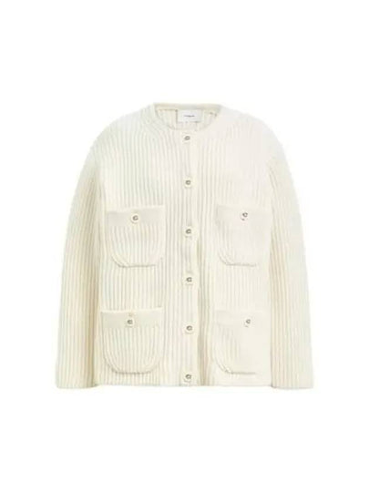 Oversized Pocket Cardigan Ivory - COACH - BALAAN 2