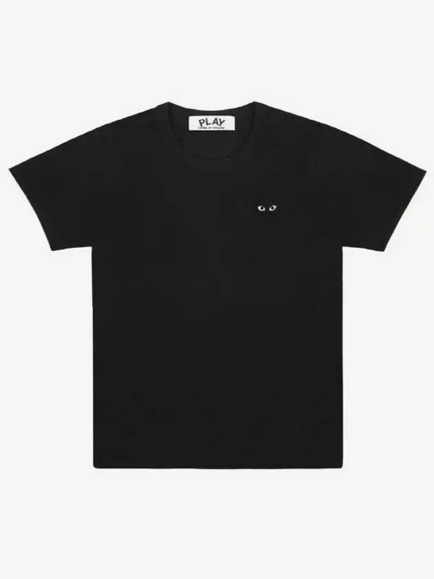 Women's Small Black Heart Logo Short Sleeve T-Shirt Black - COMME DES GARCONS - BALAAN 3