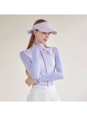 Golf Wear Open Zipper Cooling T-Shirt Lavender - J JANE - BALAAN 1