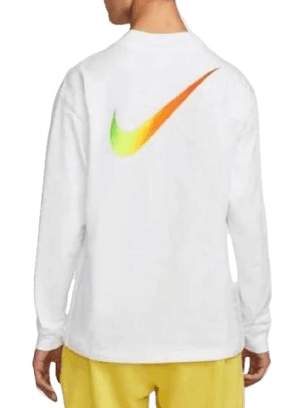 Over Multi Swoosh Crew Neck Long Sleeve T-Shirt White - NIKE - BALAAN 1