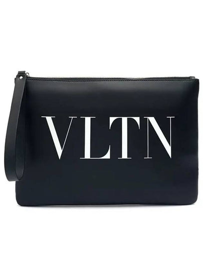 VLTN Logo Clutch Bag Black - VALENTINO - BALAAN 2