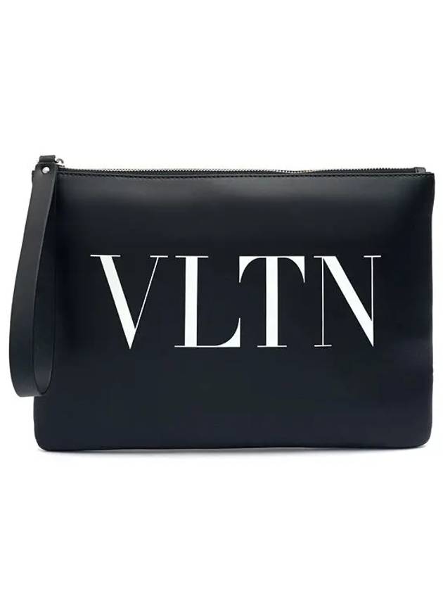 VLTN Logo Clutch Bag Black - VALENTINO - BALAAN 3