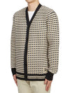 Check Pattern V-Neck Cardigan Beige - BURBERRY - BALAAN 3