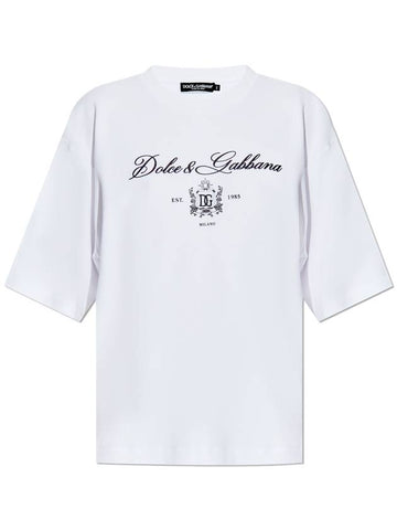 Dolce & Gabbana T-shirt With Logo, Women's, White - DOLCE&GABBANA - BALAAN 1