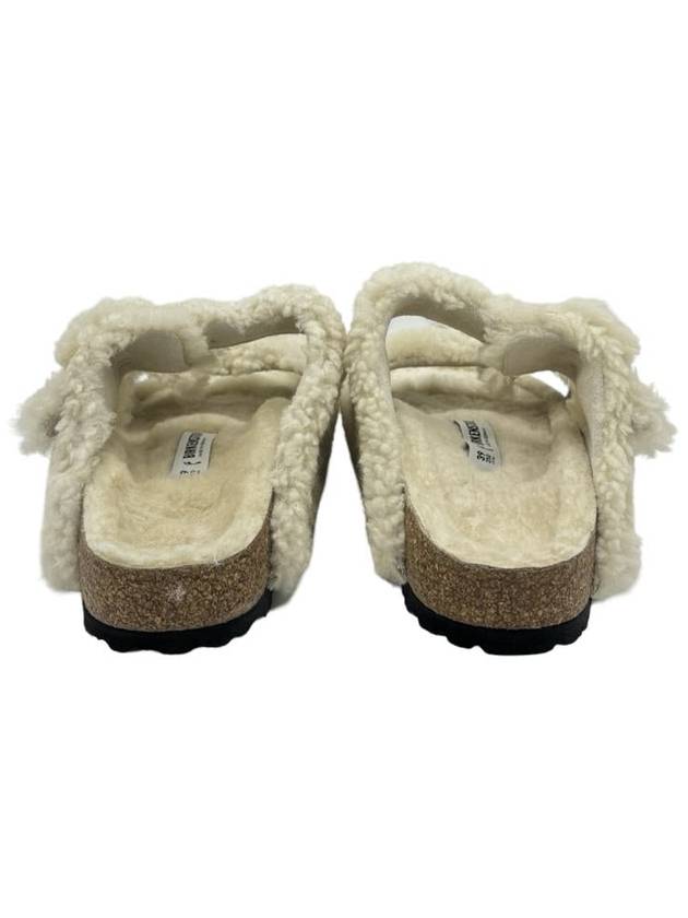 Arizona Big Buckle Shearling Slippers Teddy Eggshell - BIRKENSTOCK - BALAAN 4