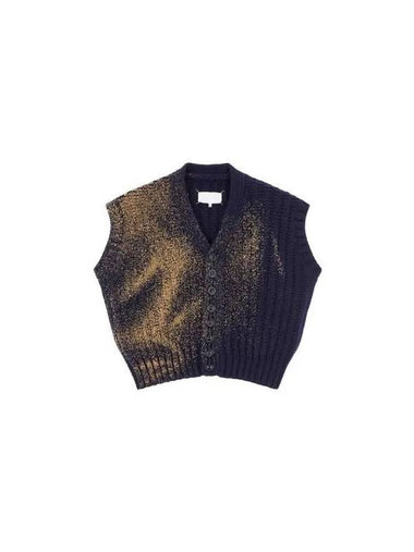 Men s Sandstorm Wool Button Up Vest Navy - MAISON MARGIELA - BALAAN 1